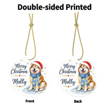 Load image into Gallery viewer, Alaskan Malamute Christmas Ornament - Cozy Winter Pet Portrait Design - Personalize with Photo and Name-Christmas Ornament-Christmas,Christmas Ornament,Personalize Artwork-4