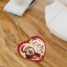 Load image into Gallery viewer, Alaskan Malamute Christmas Ornament - Love &amp; Joy Heart Shaped Portrait - Personalize with Photo and Name-Christmas Ornament-Alaskan Malamute,Christmas,Christmas Ornament,Personalize Artwork-7