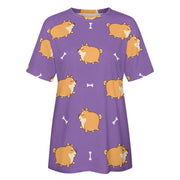 All the Shibas I Love All Over Print Women's Cotton T-Shirt - 4 Colors-Apparel-Apparel, Shiba Inu, Shirt, T Shirt-12