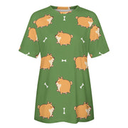 All the Shibas I Love All Over Print Women's Cotton T-Shirt - 4 Colors-Apparel-Apparel, Shiba Inu, Shirt, T Shirt-13