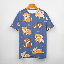 Load image into Gallery viewer, All the Shibas I Love All Over Print Women&#39;s Cotton T-Shirt - 4 Colors-Apparel-Apparel, Shiba Inu, Shirt, T Shirt-14