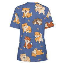 Load image into Gallery viewer, All the Shibas I Love All Over Print Women&#39;s Cotton T-Shirt - 4 Colors-Apparel-Apparel, Shiba Inu, Shirt, T Shirt-15