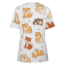 Load image into Gallery viewer, All the Shibas I Love All Over Print Women&#39;s Cotton T-Shirt - 4 Colors-Apparel-Apparel, Shiba Inu, Shirt, T Shirt-2