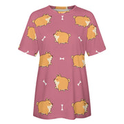 All the Shibas I Love All Over Print Women's Cotton T-Shirt - 4 Colors-Apparel-Apparel, Shiba Inu, Shirt, T Shirt-3