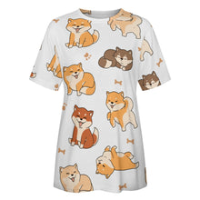 Load image into Gallery viewer, All the Shibas I Love All Over Print Women&#39;s Cotton T-Shirt - 4 Colors-Apparel-Apparel, Shiba Inu, Shirt, T Shirt-3