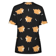 All the Shibas I Love All Over Print Women's Cotton T-Shirt - 4 Colors-Apparel-Apparel, Shiba Inu, Shirt, T Shirt-5