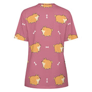 All the Shibas I Love All Over Print Women's Cotton T-Shirt - 4 Colors-Apparel-Apparel, Shiba Inu, Shirt, T Shirt-6