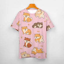 Load image into Gallery viewer, All the Shibas I Love All Over Print Women&#39;s Cotton T-Shirt - 4 Colors-Apparel-Apparel, Shiba Inu, Shirt, T Shirt-7