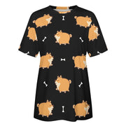 All the Shibas I Love All Over Print Women's Cotton T-Shirt - 4 Colors-Apparel-Apparel, Shiba Inu, Shirt, T Shirt-8