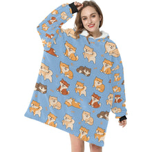 Load image into Gallery viewer, All The Shibas I Love Blanket Hoodie-15