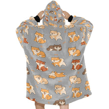 Load image into Gallery viewer, All The Shibas I Love Blanket Hoodie-32