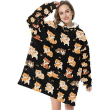 Load image into Gallery viewer, All The Shibas I Love Blanket Hoodie-36