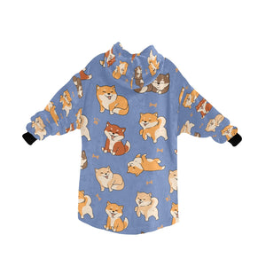 All The Shibas I Love Blanket Hoodie for Women - 4 Colors-Apparel-Apparel, Blankets-10