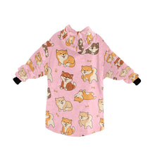 Load image into Gallery viewer, All The Shibas I Love Blanket Hoodie for Women - 4 Colors-Apparel-Apparel, Blankets-12