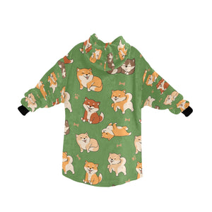 All The Shibas I Love Blanket Hoodie for Women - 4 Colors-Apparel-Apparel, Blankets-14