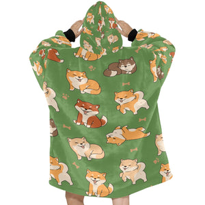 All The Shibas I Love Blanket Hoodie for Women - 4 Colors-Apparel-Apparel, Blankets-6