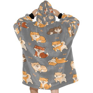 All The Shibas I Love Blanket Hoodie for Women - 4 Colors-Apparel-Apparel, Blankets-8