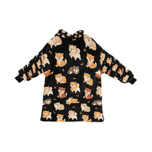 Load image into Gallery viewer, All The Shibas I Love Blanket Hoodie-Black-ONE SIZE-33