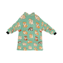Load image into Gallery viewer, All The Shibas I Love Blanket Hoodie-MediumAquaMarine-ONE SIZE-22