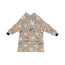 Load image into Gallery viewer, All The Shibas I Love Blanket Hoodie-DarkGray-ONE SIZE-29