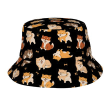 Load image into Gallery viewer, All The Shibas I Love Bucket Hat-Hats &amp; Caps-Midnight Black-One Size-9