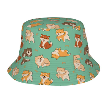 All The Shibas I Love Bucket Hat Mint Green One Size 360x