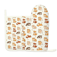 Load image into Gallery viewer, All The Shibas I Love Oven Mitts and Pot Holder Set-Kitchen Decor-Accessories,Dog Mom Gifts,Shiba Inu-8
