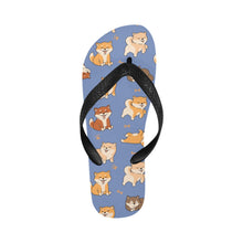 Load image into Gallery viewer, All The Shibas I Love Unisex Slippers-Footwear-Accessories, Dog Mom Gifts, Shiba Inu, Slippers-Slate Blue-S-20