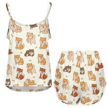 Load image into Gallery viewer, All The Shibas I Love Women's Cami and Shorts Pajama Set-4
