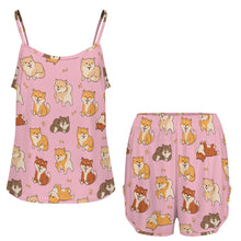 Load image into Gallery viewer, All The Shibas I Love Women's Cami and Shorts Pajama Set-6