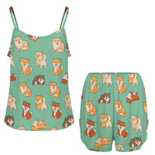 Load image into Gallery viewer, All The Shibas I Love Women's Cami and Shorts Pajama Set-13