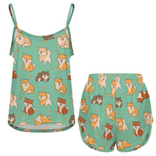 Load image into Gallery viewer, All The Shibas I Love Women's Cami and Shorts Pajama Set-16