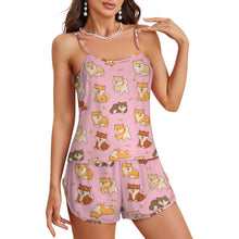 Load image into Gallery viewer, All The Shibas I Love Women's Cami and Shorts Pajama Set-9
