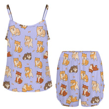 Load image into Gallery viewer, All The Shibas I Love Women's Cami and Shorts Pajama Set-21