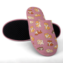 Load image into Gallery viewer, All The Shibas I Love Women's Cotton Mop Slippers-Footwear-Accessories, Dog Mom Gifts, Shiba Inu, Slippers-21