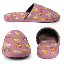 Load image into Gallery viewer, All The Shibas I Love Women's Cotton Mop Slippers-Footwear-Accessories, Dog Mom Gifts, Shiba Inu, Slippers-20