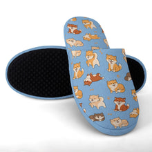 Load image into Gallery viewer, All The Shibas I Love Women's Cotton Mop Slippers-Footwear-Accessories, Dog Mom Gifts, Shiba Inu, Slippers-24