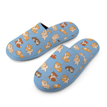 Load image into Gallery viewer, All The Shibas I Love Women's Cotton Mop Slippers-Footwear-Accessories, Dog Mom Gifts, Shiba Inu, Slippers-22