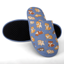 Load image into Gallery viewer, All The Shibas I Love Women's Cotton Mop Slippers-Footwear-Accessories, Dog Mom Gifts, Shiba Inu, Slippers-27