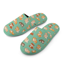 Load image into Gallery viewer, All The Shibas I Love Women's Cotton Mop Slippers-Footwear-Accessories, Dog Mom Gifts, Shiba Inu, Slippers-32