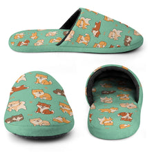 Load image into Gallery viewer, All The Shibas I Love Women's Cotton Mop Slippers-Footwear-Accessories, Dog Mom Gifts, Shiba Inu, Slippers-33