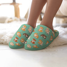 Load image into Gallery viewer, All The Shibas I Love Women's Cotton Mop Slippers-Footwear-Accessories, Dog Mom Gifts, Shiba Inu, Slippers-1