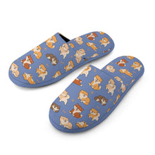 Load image into Gallery viewer, All The Shibas I Love Women's Cotton Mop Slippers-Footwear-Accessories, Dog Mom Gifts, Shiba Inu, Slippers-25