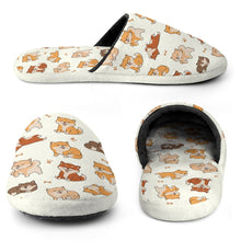 Load image into Gallery viewer, All The Shibas I Love Women's Cotton Mop Slippers-Footwear-Accessories, Dog Mom Gifts, Shiba Inu, Slippers-14