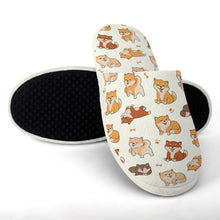 Load image into Gallery viewer, All The Shibas I Love Women's Cotton Mop Slippers-Footwear-Accessories, Dog Mom Gifts, Shiba Inu, Slippers-15