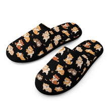 Load image into Gallery viewer, All The Shibas I Love Women's Cotton Mop Slippers-Footwear-Accessories, Dog Mom Gifts, Shiba Inu, Slippers-10