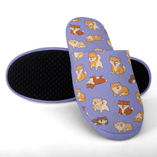 Load image into Gallery viewer, All The Shibas I Love Women's Cotton Mop Slippers-Footwear-Accessories, Dog Mom Gifts, Shiba Inu, Slippers-30