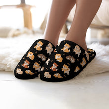 Load image into Gallery viewer, All The Shibas I Love Women's Cotton Mop Slippers-Footwear-Accessories, Dog Mom Gifts, Shiba Inu, Slippers-9