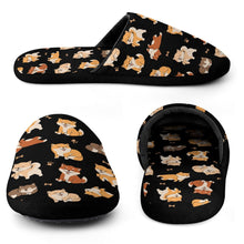 Load image into Gallery viewer, All The Shibas I Love Women's Cotton Mop Slippers-Footwear-Accessories, Dog Mom Gifts, Shiba Inu, Slippers-11