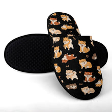 Load image into Gallery viewer, All The Shibas I Love Women's Cotton Mop Slippers-Footwear-Accessories, Dog Mom Gifts, Shiba Inu, Slippers-12